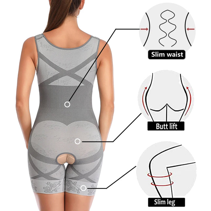 Shapewear Women Full Body Shaper Slimming Bodysuit Open Crotch Corset Waist Trainer Shaping Underwear Butt Lifter Lingerie Fajas