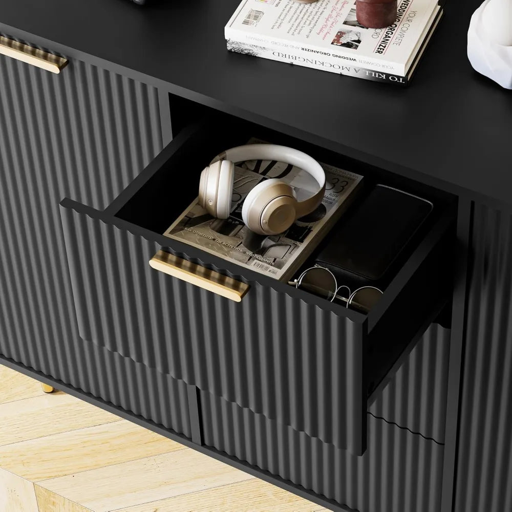 Modern Black Cabinet with Storage