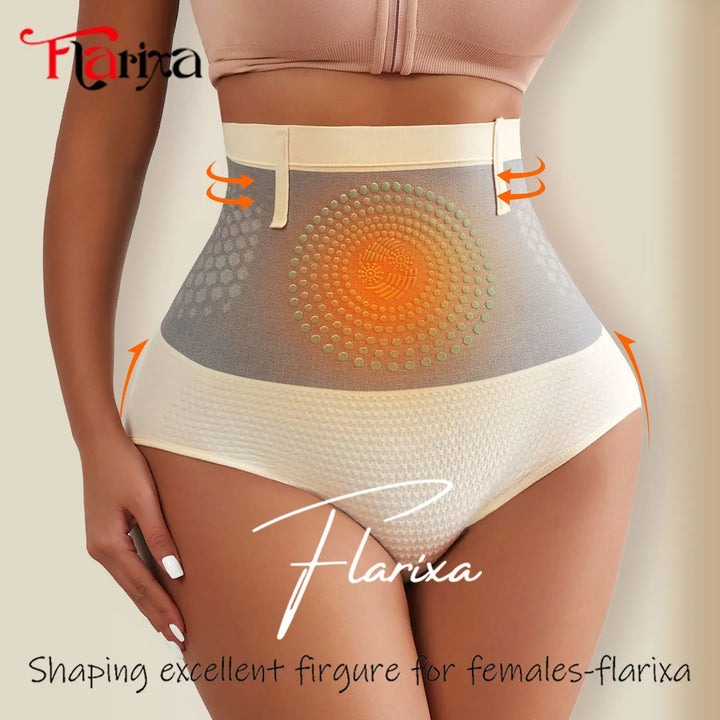 Flarixa High Waist Tummy Control Body Shaper Butt Lifting Panties for Women Seamless Shapewear Panty Sweat Underwear Briefs