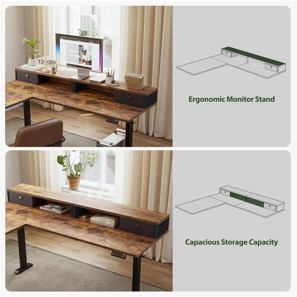 L Shaped Electric Standing Desk