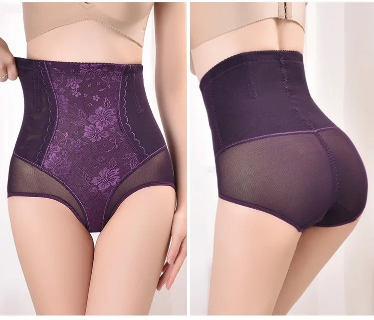 1pcs Women Belly Shaping Briefs Lace High Waist Abdomen Lifting Hip Pants Thin Slimming Panties Postpartum Shaper Underwear