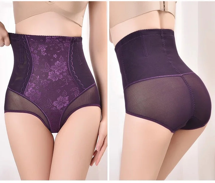 1pcs Women Belly Shaping Briefs Lace High Waist Abdomen Lifting Hip Pants Thin Slimming Panties Postpartum Shaper Underwear