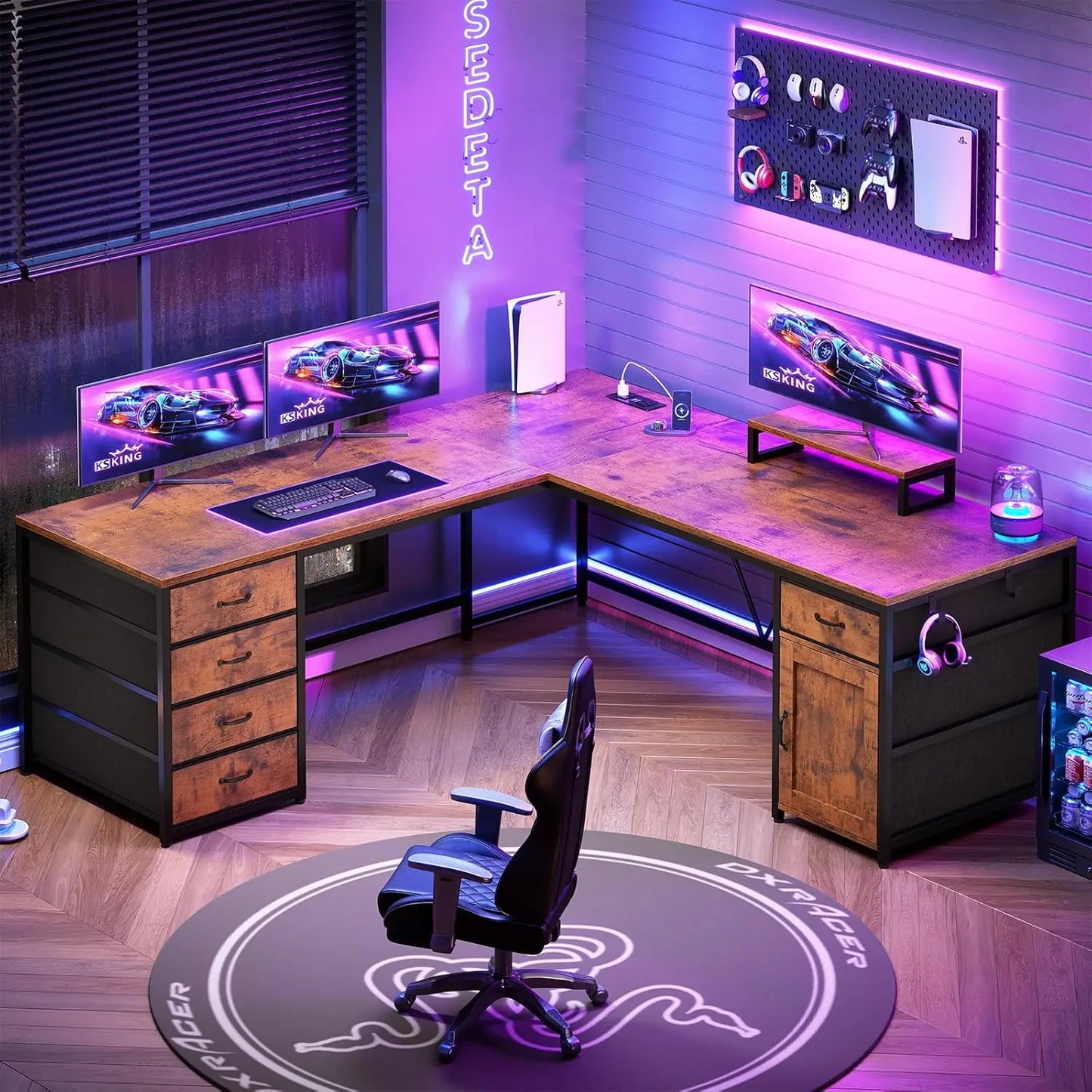 63 Inch L Shaped Office Desk