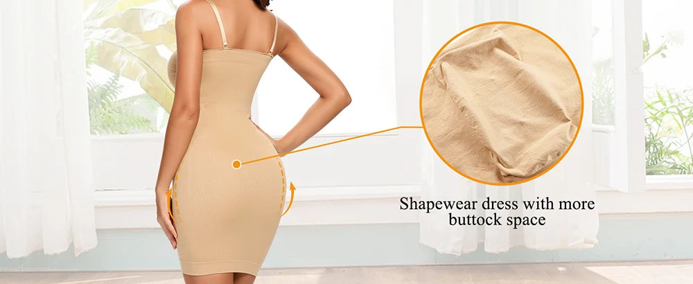 Strapless Shapewear Slip for Women Under Dress Full Slips Dress Tummy Control Camisole Body Shaper Seamless Corset Underwear