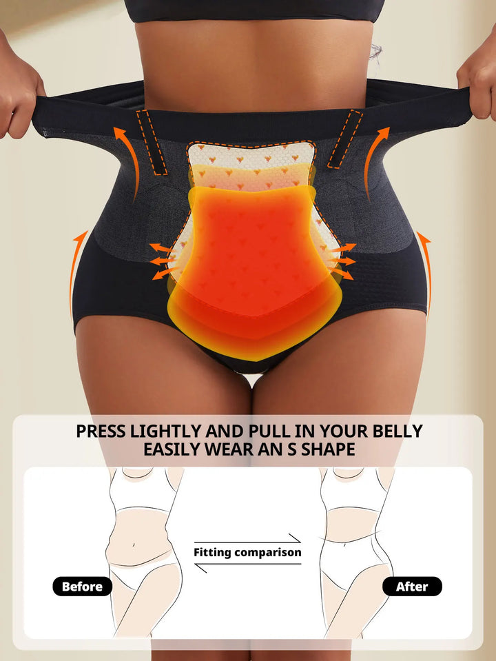 Flarixa Seamless Tummy Control Panties Women High Waist Briefs Thermal Fat Burning Underwear Slimming Belly Shaper Hip Lift Pant