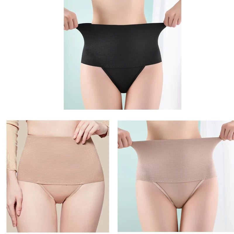 3pcs Women High Waist Shaping Brief Body Shaper Slimming Underwear Butt Lifter Control Pantie Plus Size Sexy Shapewear Panty