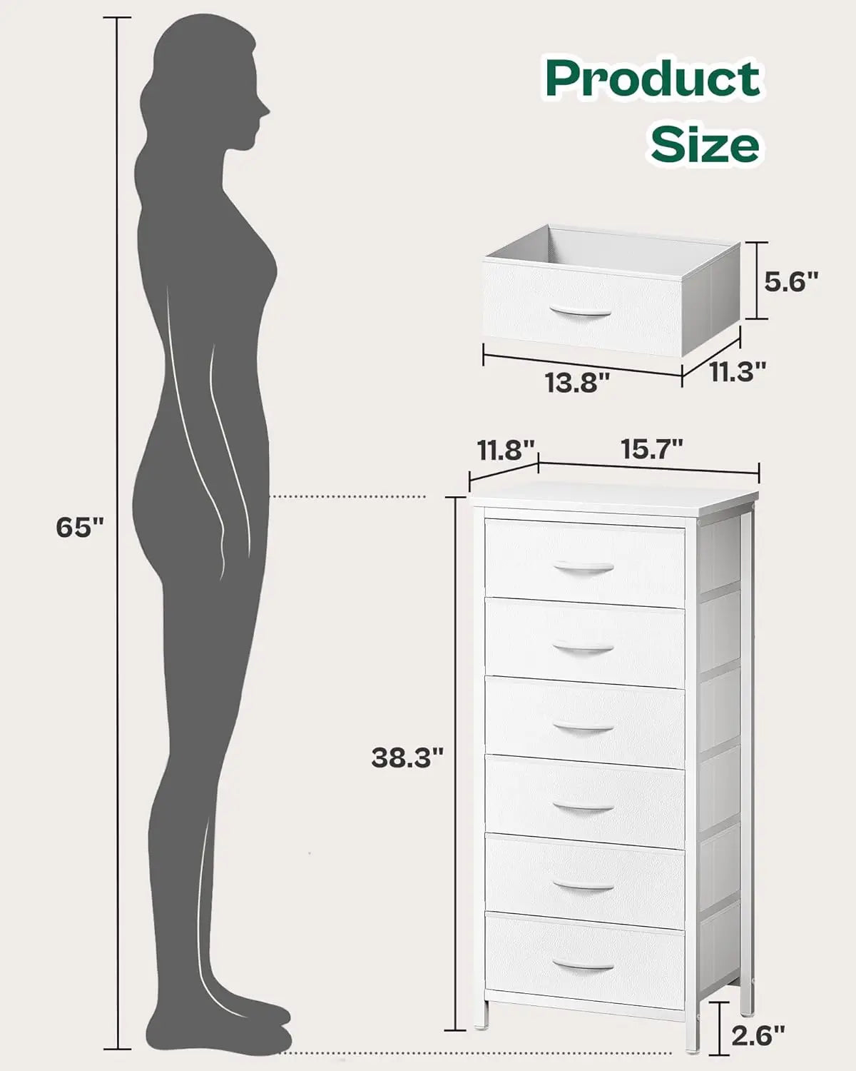 Tall Dresser with 6 Drawers
