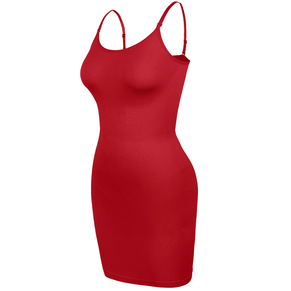 Women Shapewear Full Slip Tummy Control Crew Neck Cami Mini Under Dress Smooth Body Shaper New Spaghetti Straps Lingerie