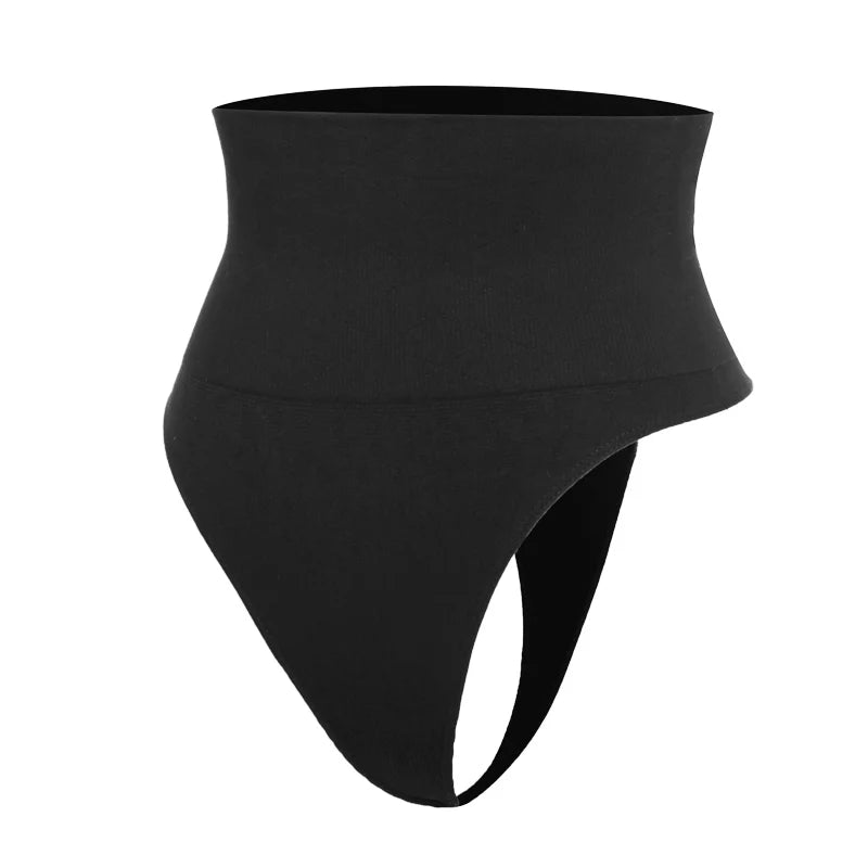 2PCS High Waist Thongs Panties Women Tummy Control Shapewear Slimming Underwear Belly Shaping Cincher Brief Body Shaper