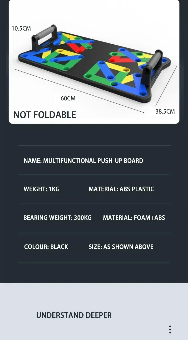 Gift Portable Multifunctional Push-up Board Set with Handles Foldable Fitness Equipment for Chest Abdomen Arms and Back Training