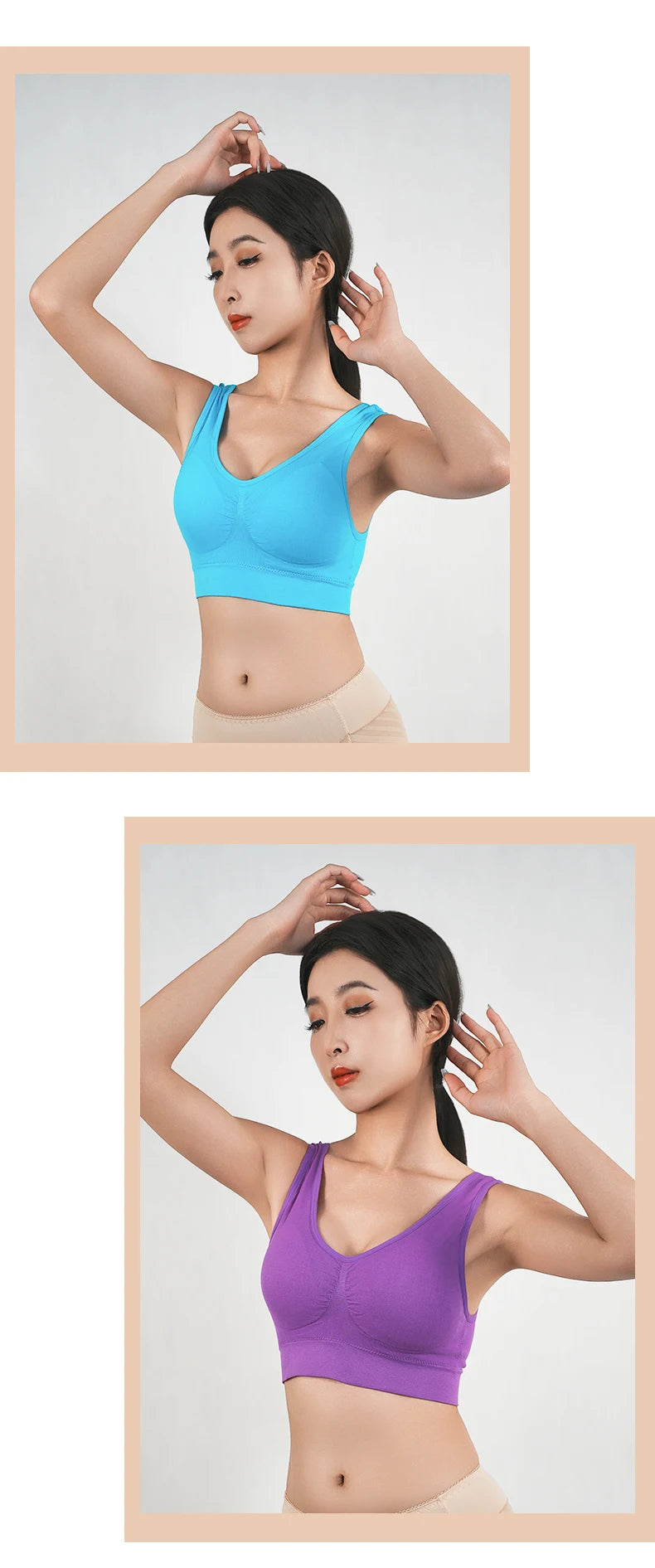 Women Breathable Sports Bra Absorb Sweat Shockproof Padded Gym Running Fitness Double Layer Seamless Yoga Sports Bras Underwear