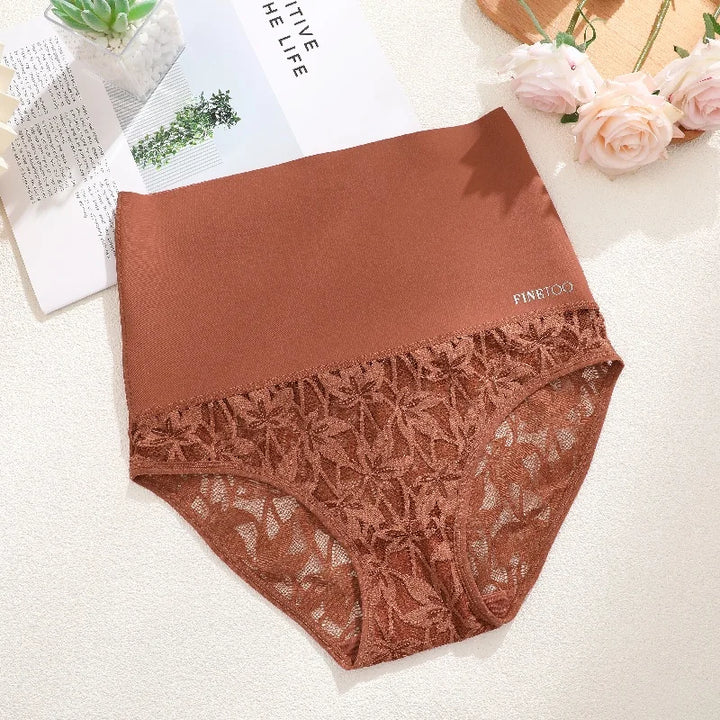 2PCS/Set Women High Waist Shapewear Panties Seamless Slimming Briefs Female Butt Lifter Tummy Underwear Hollow Breathable Panty