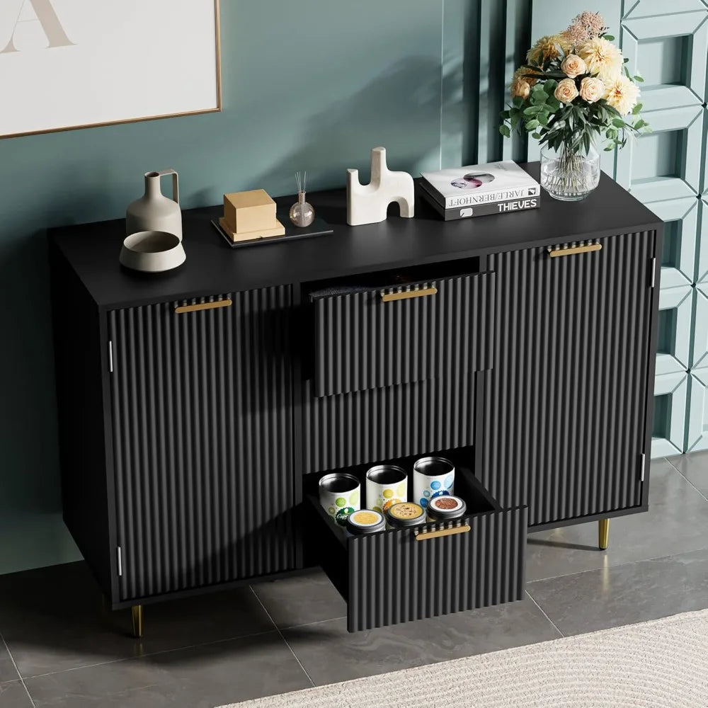 Modern Black Cabinet with Storage