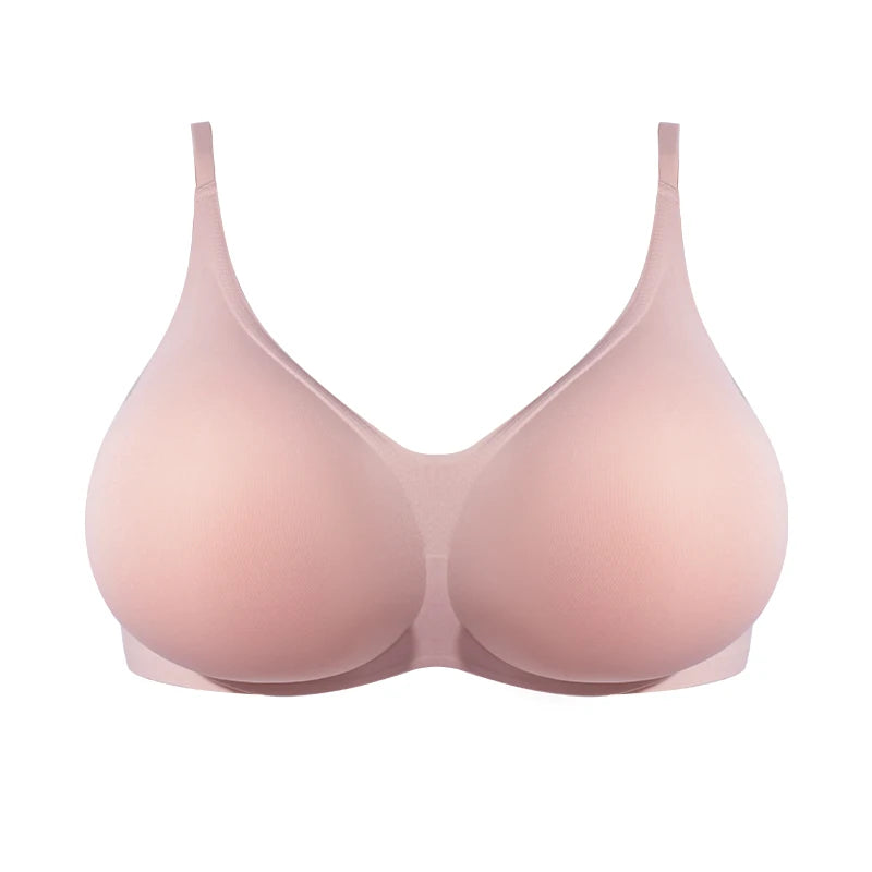Large 2 In 1 Silicone Breast Pocket Bra Underwear Small Chest Becoming a Big Chest Pad Simulation Cartoon Chest Seamless