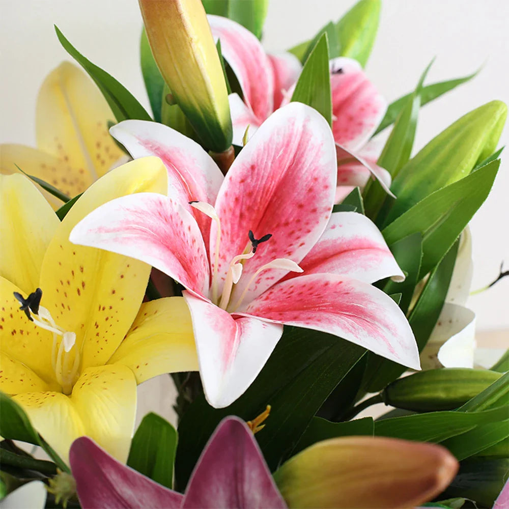 Realistic 3D Printed Lily Branch Flowers