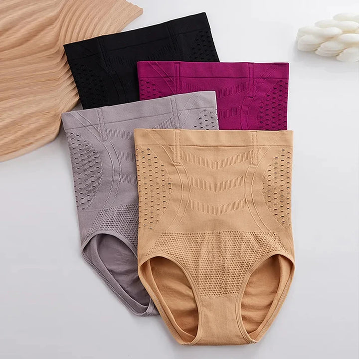 High Waist Flat Belly Slimming Panties Seamless Women's Panties Sexy Hollow Breathable Underwear Cotton Briefs Body Shaper Panty