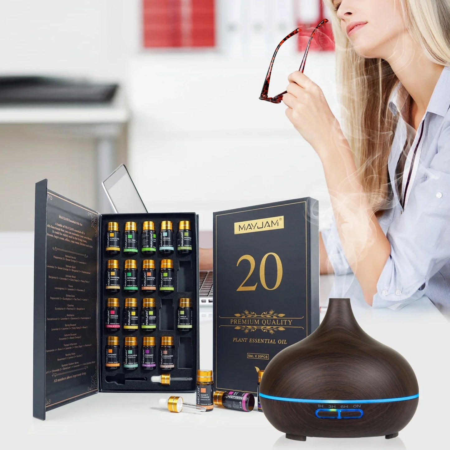 MAYJAM 20pcs Pure Essential Oils Gift Set โ Unisex
