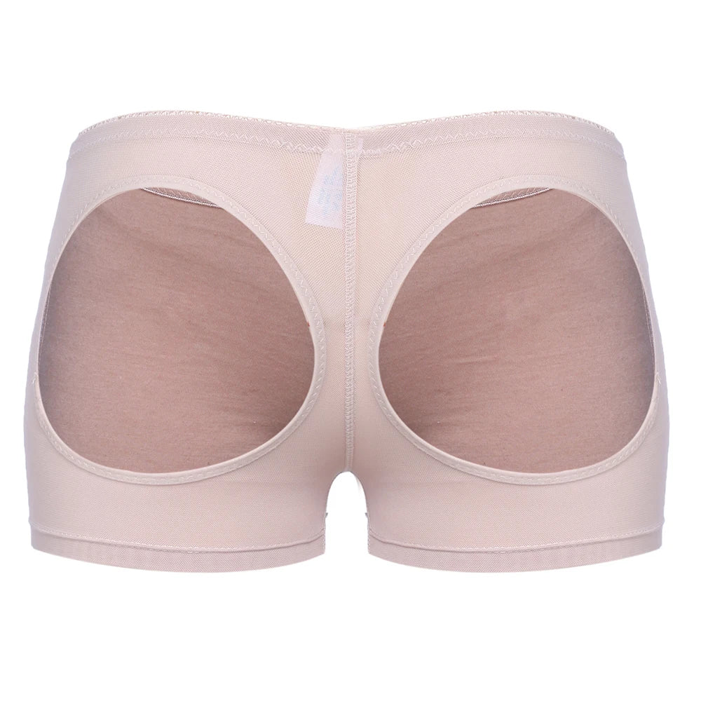 Women's Hollow Sexy Panties Butt Lifter Shapewear Tummy Control Bigger Butt Shaper Sexy Ass Briefs Underwear Nude Black S-3XL