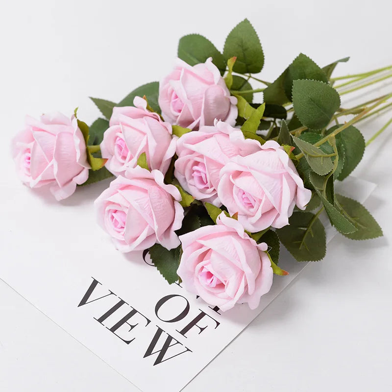 Artificial Red Rose Flower Branches