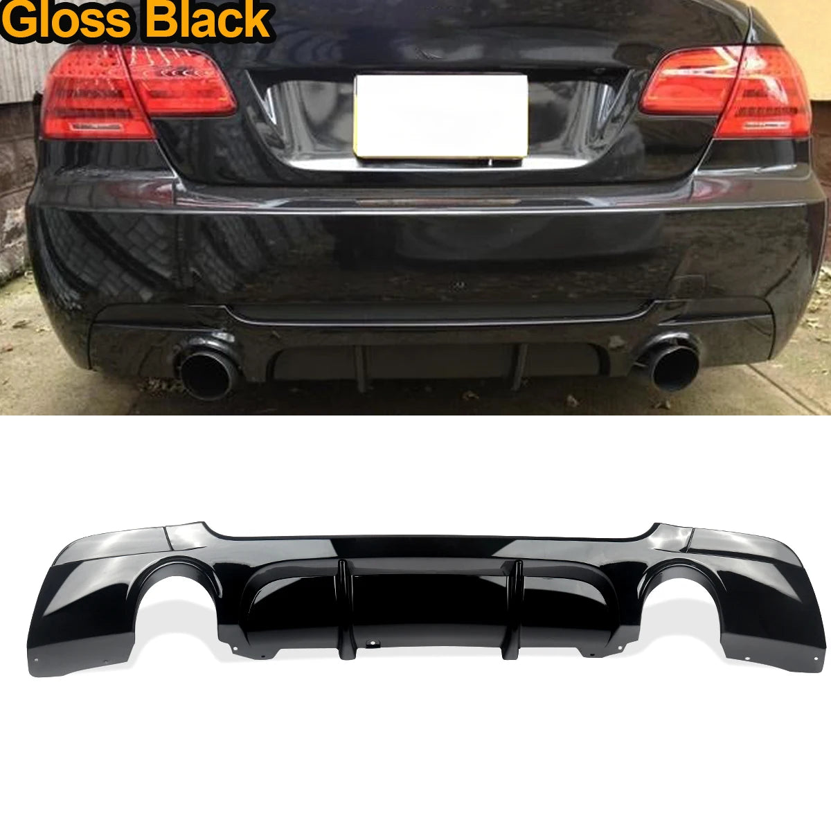 MAGICKIT For BMW 3Series E92 E93 330I M Sport Bumper Rear Bumper Diffuser Lip Shiny Black Bodykits CAR Accessories Gloss Black