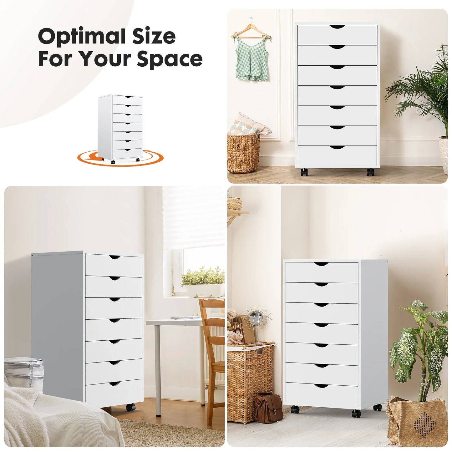 JHK 7 Drawer Dresser Cabinet
