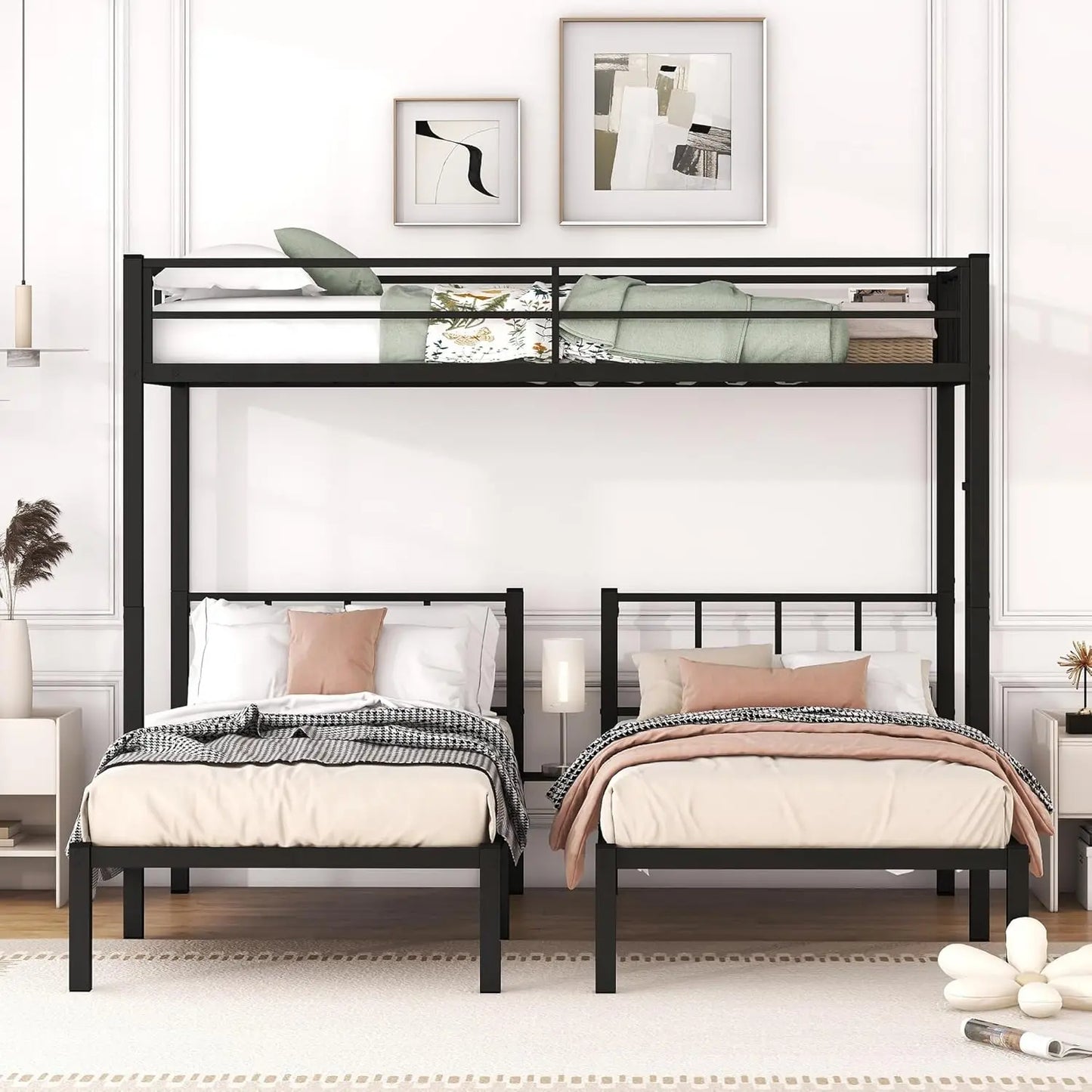 Twin Triple Bunk Bed with Desk