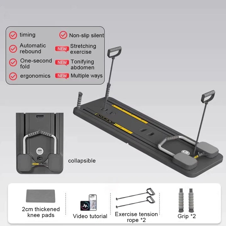Abdominal Exercise Board with Timer Fitness Board Push-up Bar Leg & Arm Training Multifunctional Pilates Reformer Set Equipment