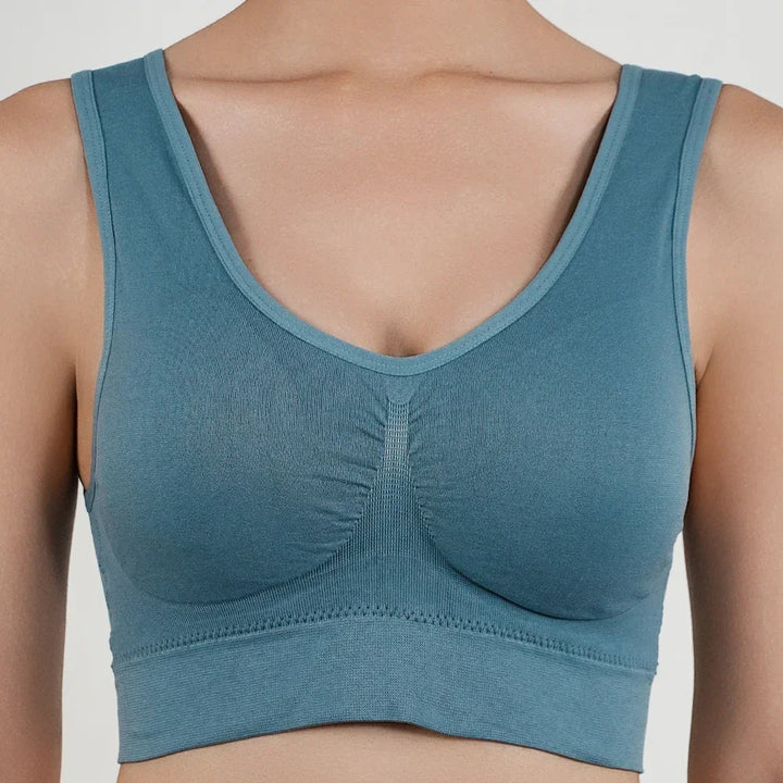 Women Breathable Sports Bra Absorb Sweat Shockproof Padded Gym Running Fitness Double Layer Seamless Yoga Sports Bras Underwear