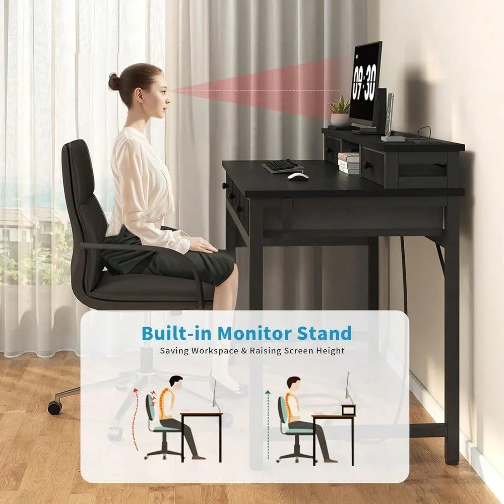 Office Desk with Drawers Storage