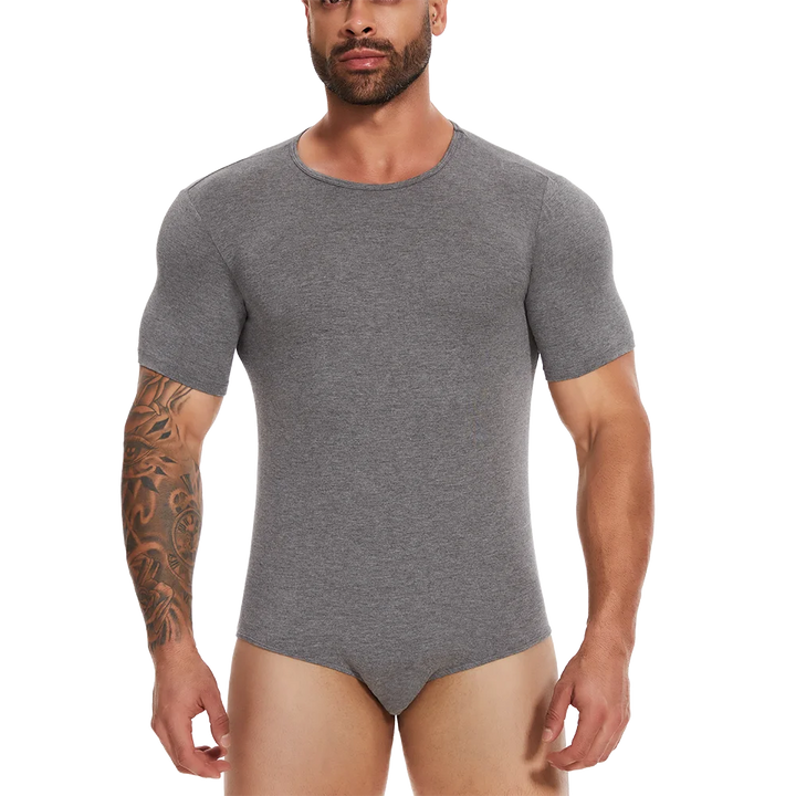Mens Short Sleeve Full Body Shaper Bodysuit Tummy Control Romper Pajamas Waist Trainer Slimming Shapewear Underwear Undershirts