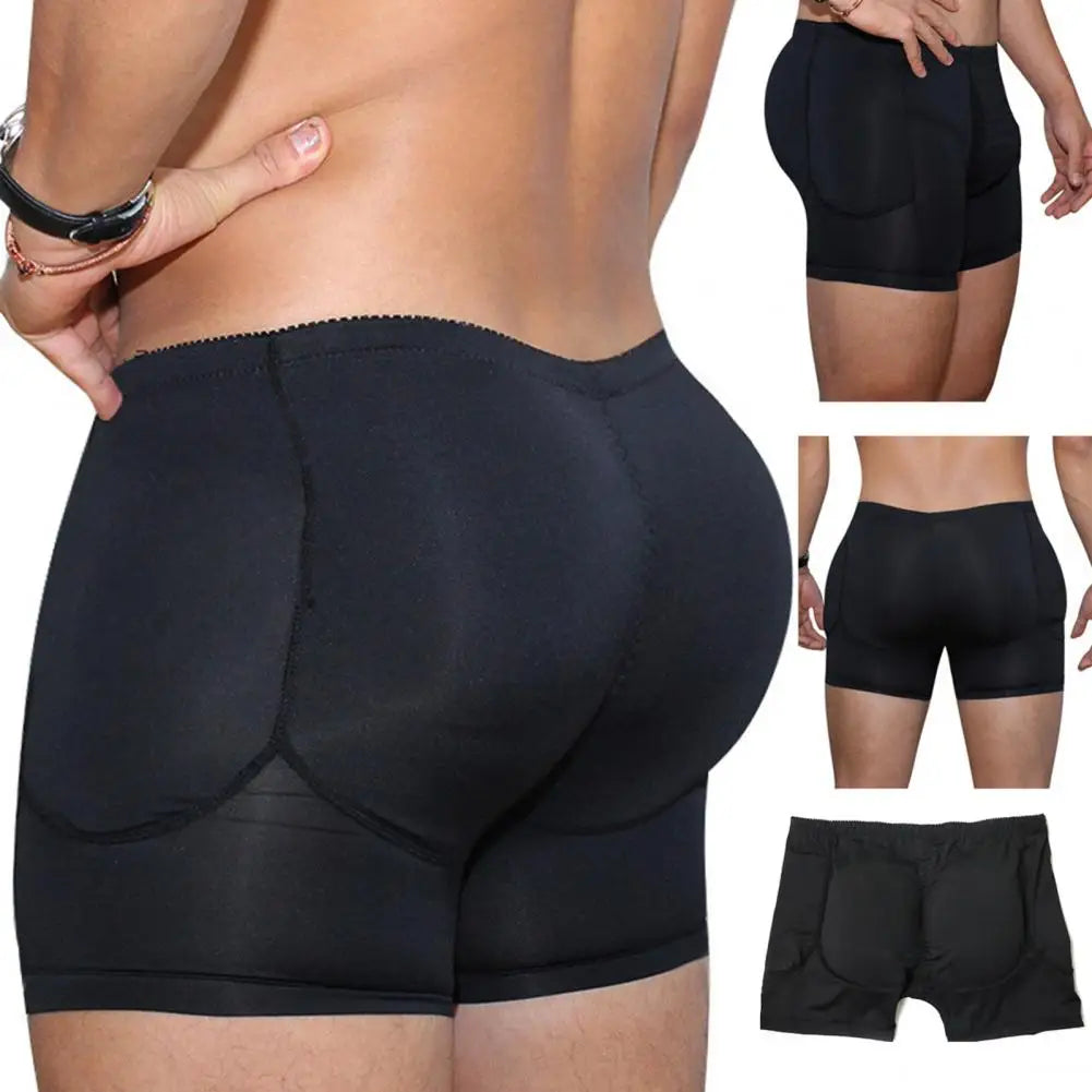 Sexy Fake Butt Padded Boxers Men Underpants Pad Filling Shapewear Thick Butt Lifted Natural Men Boxers Underwear Butt Lifter