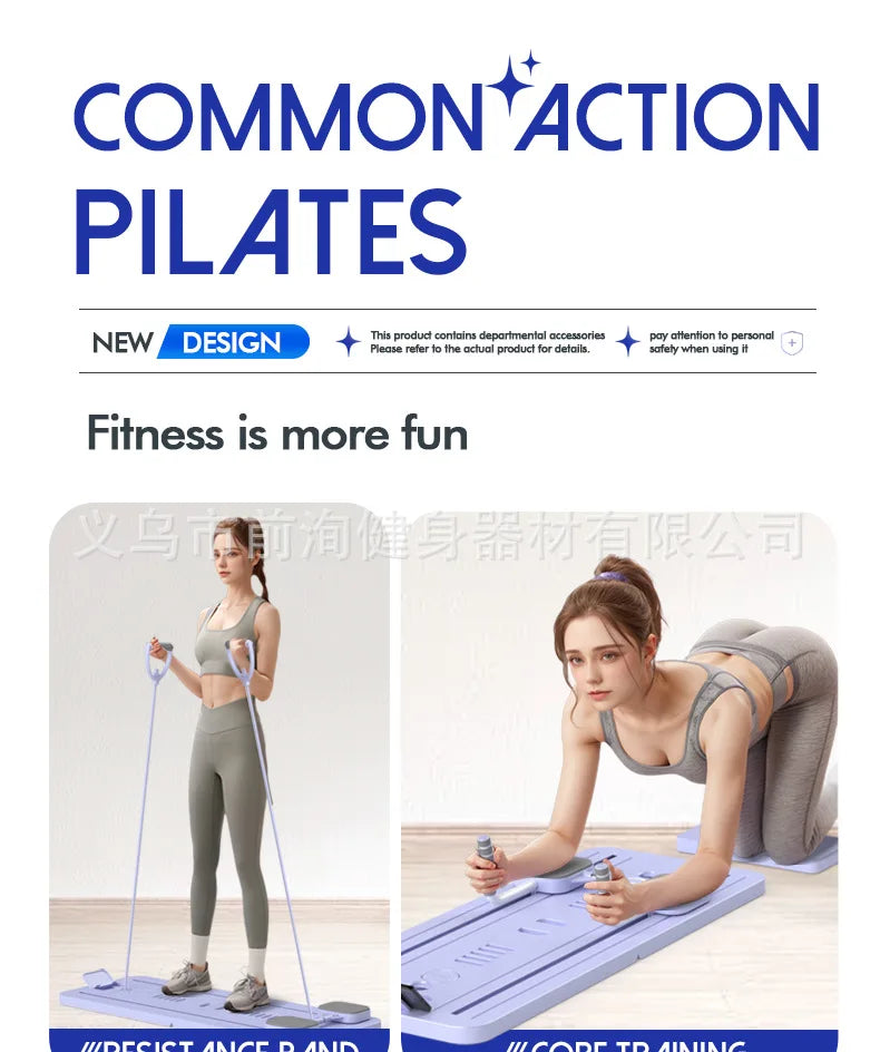 Multifunctional Fitness Board with Automatic Rebound, Foldable Exercise Machine - Full Body Exercise Equipment, Home Pilates