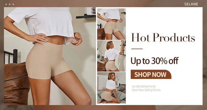 Flarixa Seamless Sports Shorts Women's Panties High Waist Tummy Hips Safety Pants Slim Shaping Underwear Ice Silk Boxer Briefs