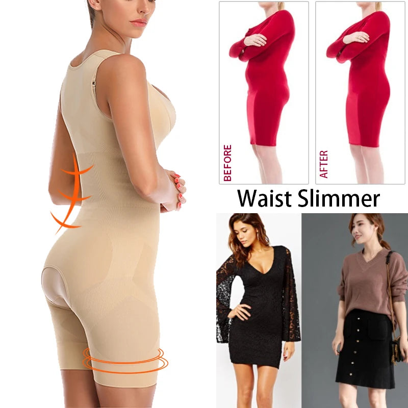 Shapewear Women Full Body Shaper Slimming Bodysuit Open Crotch Corset Waist Trainer Shaping Underwear Butt Lifter Lingerie Fajas