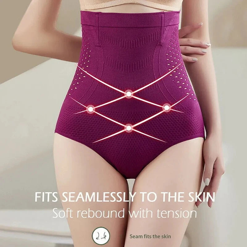 High Waist Flat Belly Slimming Panties Seamless Women's Panties Sexy Hollow Breathable Underwear Cotton Briefs Body Shaper Panty