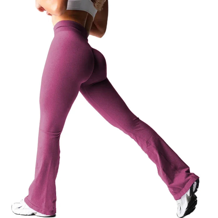 New Black Effortless Flare Leggings Women Soft Workout Tights Fitness Outfits Yoga Pants Gym Wear Spandex Leggings