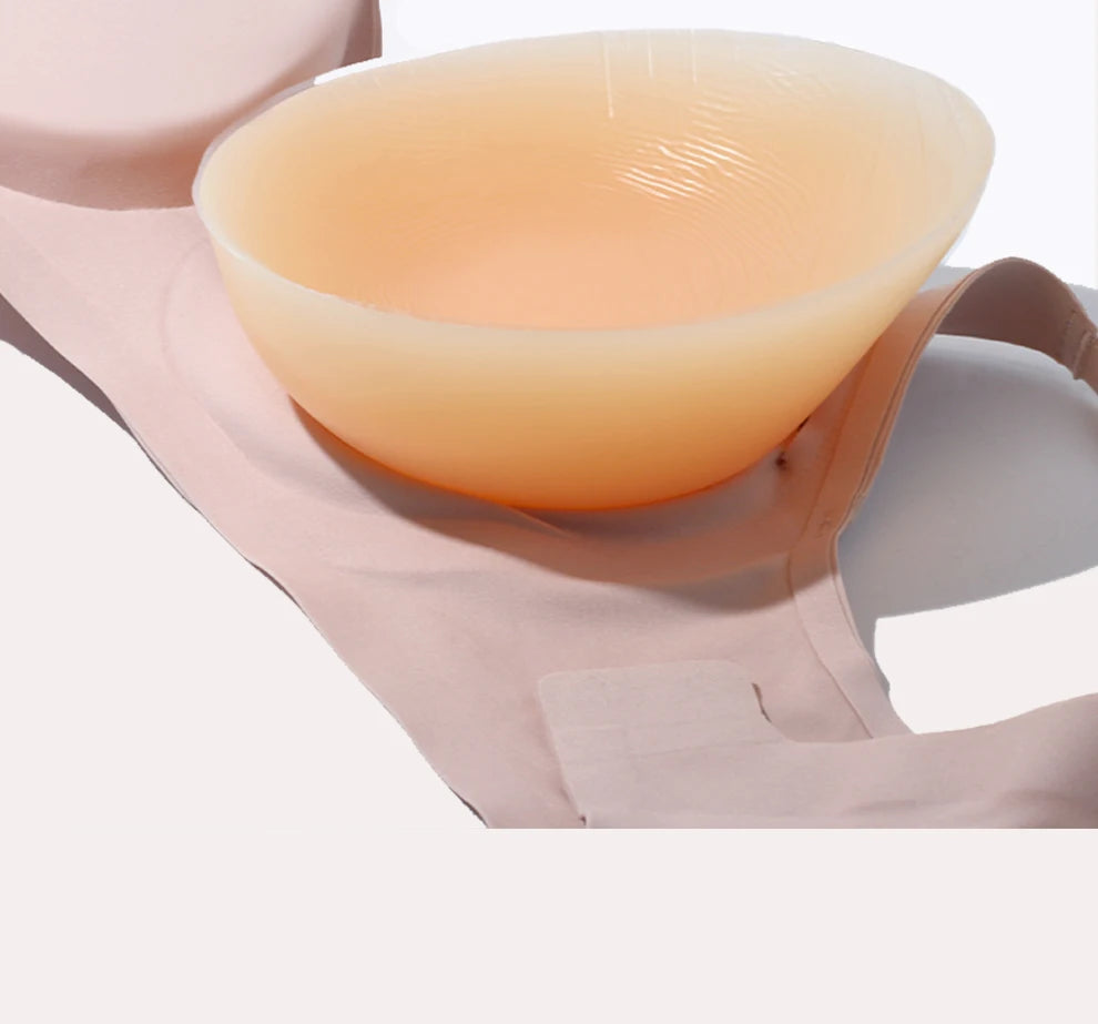 Large 2 In 1 Silicone Breast Pocket Bra Underwear Small Chest Becoming a Big Chest Pad Simulation Cartoon Chest Seamless