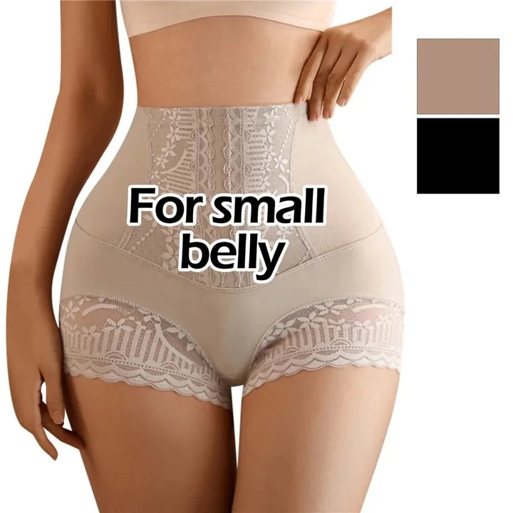 Women High Waist Control Panties Seamless Shapewear Briefs With Lace Slimming Shorts Flat Belly Shaping Postpartum Underwear