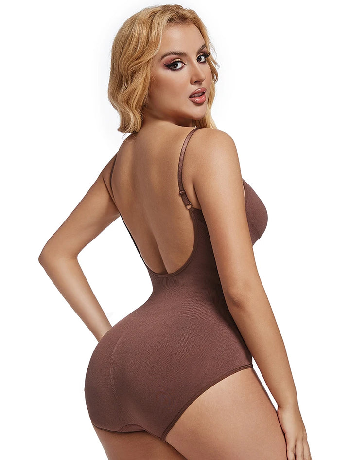 Low Back Bodysuits Shapewear for Women Open Crotch Body Shaper Seamless Tummy Control Push Up Corset Tank Top Backless Underwear
