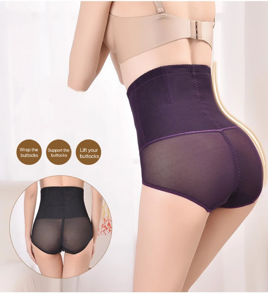 1pcs Women Belly Shaping Briefs Lace High Waist Abdomen Lifting Hip Pants Thin Slimming Panties Postpartum Shaper Underwear