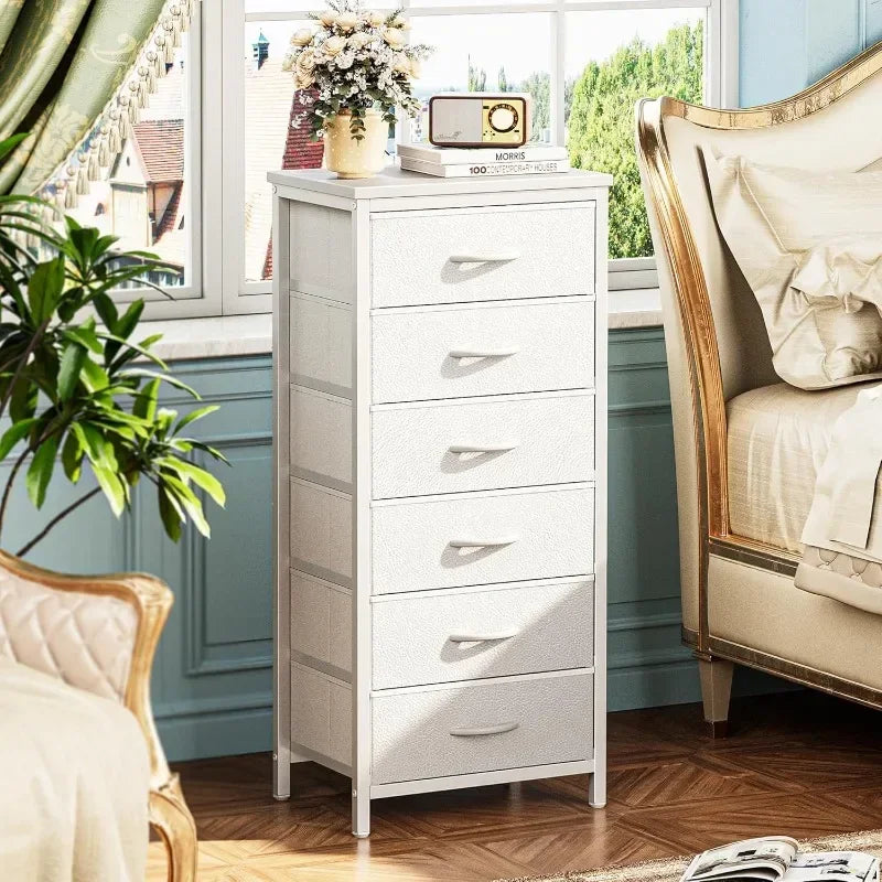 Tall 6-Drawer Fabric Bedroom Dresser