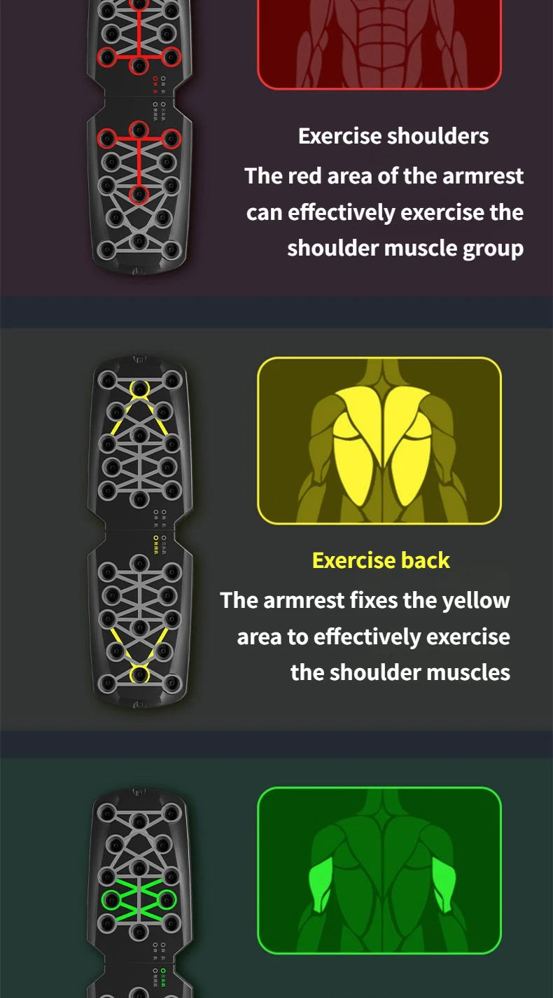 Portable Multifunctional Push-up Board Set With Handles Foldable Fitness Equipment For Chest Abdomen Arms And Back Training