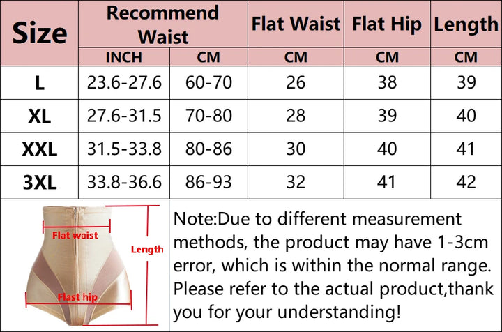 Sexy Shapewear Women High Waist Trainer Body Shaper Tummy Slimming Belly Control Body Shaper Underwear Briefs Zipper Panties