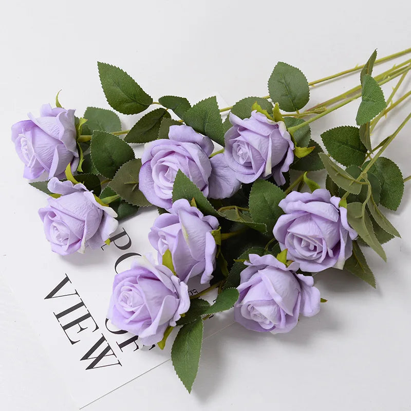 Artificial Red Rose Flower Branches