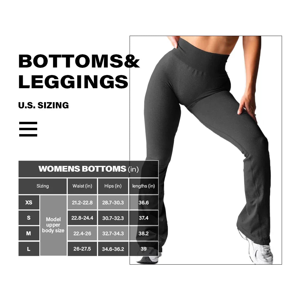 New Black Effortless Flare Leggings Women Soft Workout Tights Fitness Outfits Yoga Pants Gym Wear Spandex Leggings