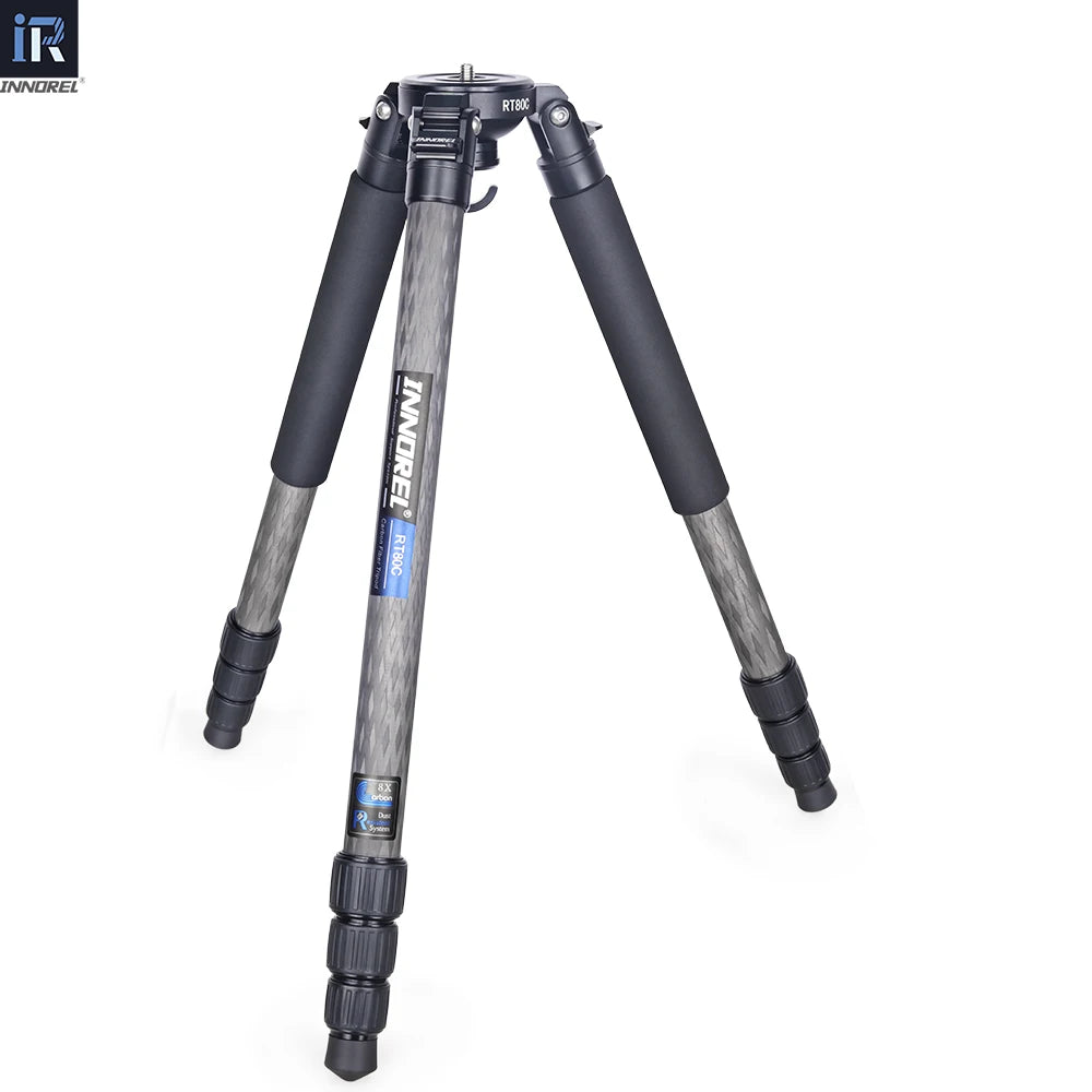 INNOREL RT80C Carbon Fiber Camera Tripod Professional Birdwatching Heavy Duty Tripod 75mm Bowl Adapter for DSLR Video Camcorder