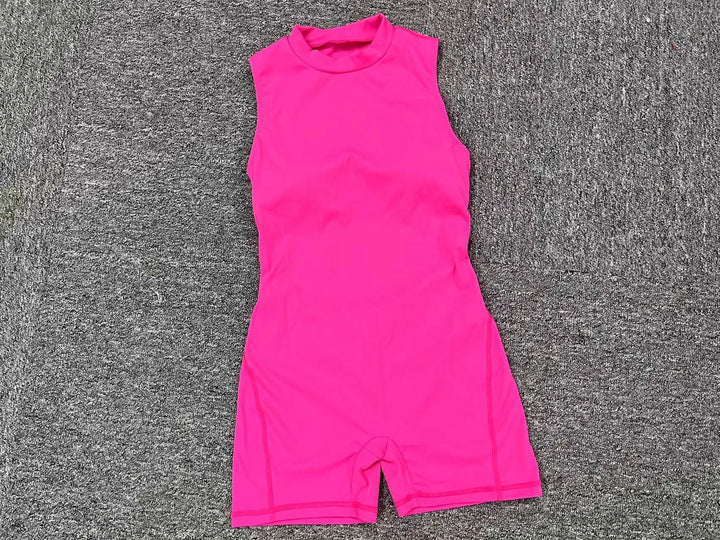 Women Sexy V Back Scrunch Sports Jumpsuit Women Gym Bodysuits Backless Workout One-Piece Suit Sportswear Fitness Short Rompers