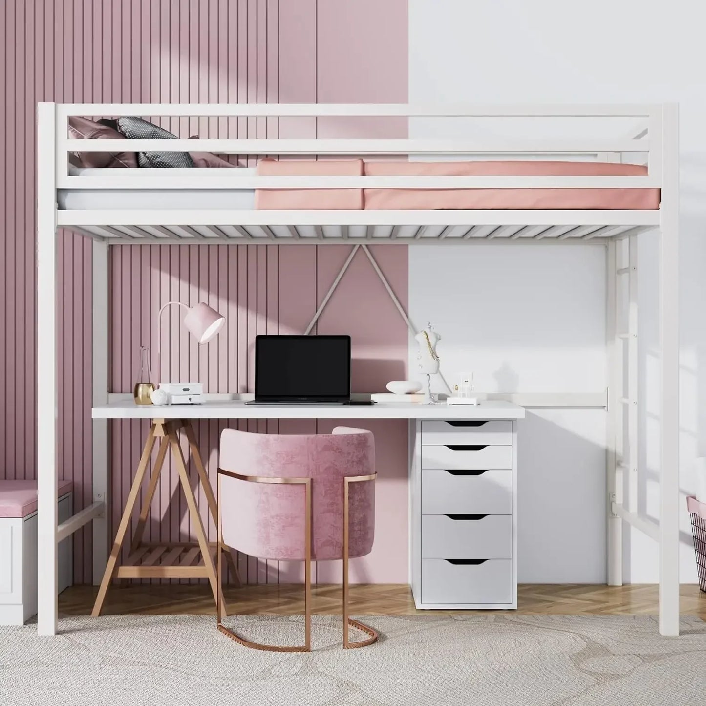 Twin Loft Bed with Desk