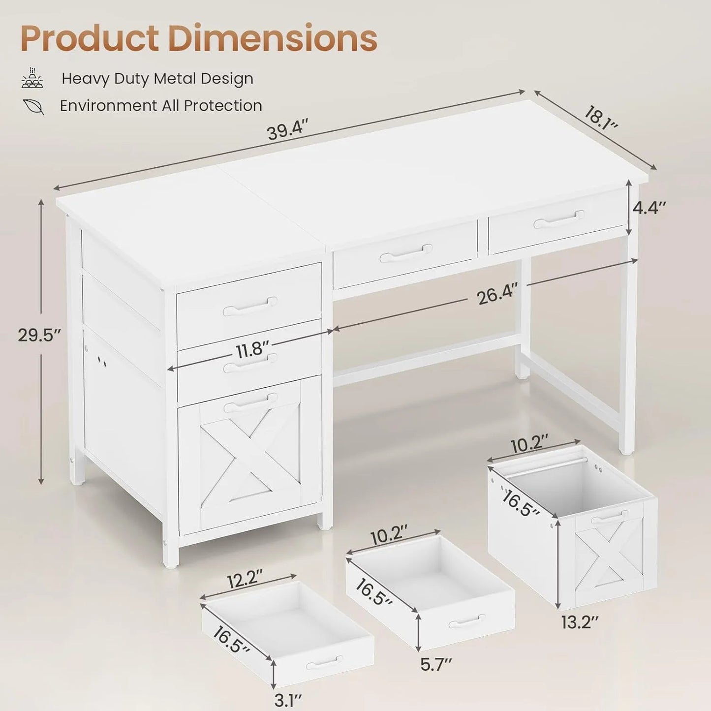Office Desk with Drawers