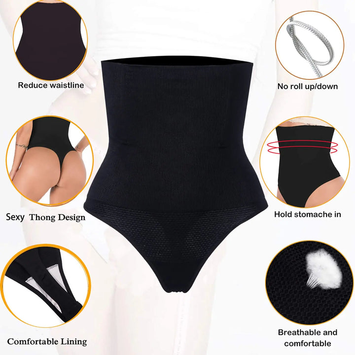 Seamless Thong Shapewear Women High Waist Tummy Control Panties Slimming Underwear Butt Lifter Belly Waist Trainer Body Shaper